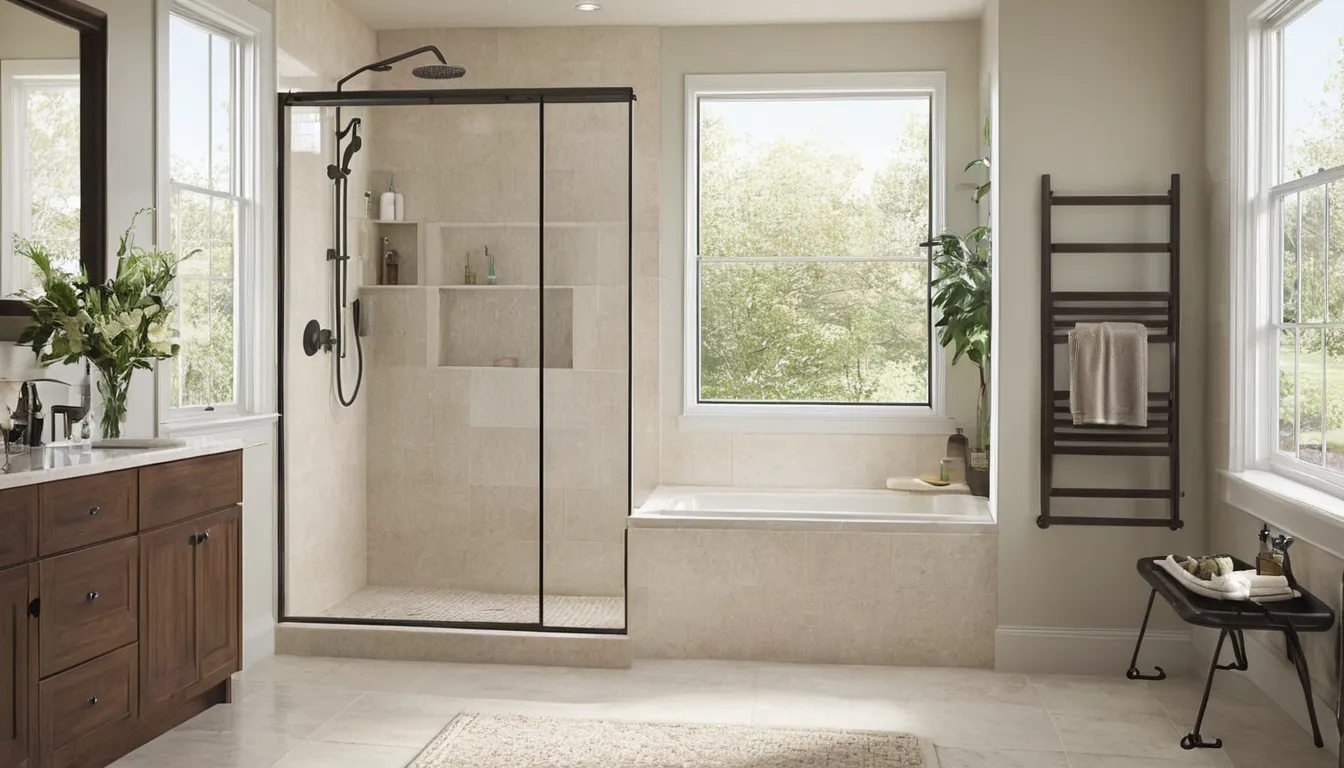 Homeowner stepping into a newly converted low-entry shower in a home in Parma